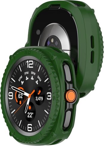 2 حزمة الحزمة الوعرة دروع ل Samsung Galaxy Watch 8 الكلاسيكية مع غطاء الإطار ، وذيذة ناعمة حامي شل الغلاف الواقي الصدمة الصدمات (أسود/أحمر) in Kuwait