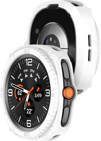 2 Pack Rugged Armor Cases for Samsung Galaxy Watch 8 Classic with Bezel Cover, Soft TPU Protector Shell Protective Case Shockproof Bumper (Black/Red) in Saudi Arabia