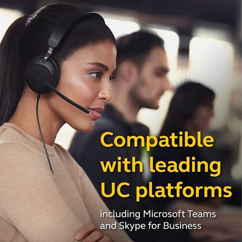 Jabra Evolve2 40 UC Headphones ، USB-A ، Mono ، Black-سماعات إلغاء الضوضاء السلبية ، محسنة UC مع اتصال USB-A (متجدد) in Saudi Arabia