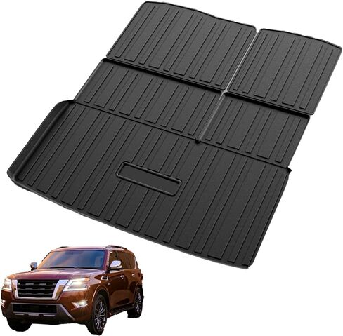Actkill Custom Fit for Cargo Mat 2022 2023 Kia Carnival (Non-Hybrid Models Only) Behind The 3rd Row - Black TPO All Weather Heavy Duty Waterproof Rear Cargo Liner Rear Trunk Liner Protector in Kuwait