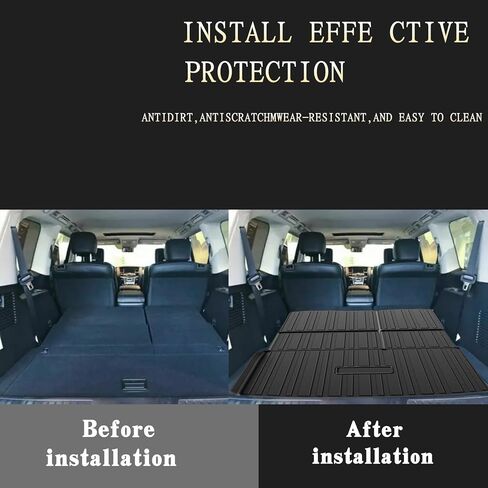 Actkill Custom Fit for Cargo Mat 2022 2023 Kia Carnival (Non-Hybrid Models Only) Behind The 3rd Row - Black TPO All Weather Heavy Duty Waterproof Rear Cargo Liner Rear Trunk Liner Protector in Kuwait