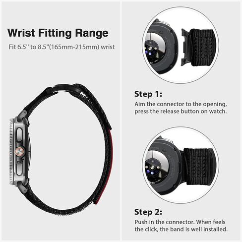 ULTIMAL Band Compatible with Samsung Galaxy Watch8 40/44mm, watch 8 Classic 46mm for Men Women,Nylon Sport Breathable Replacement Strap,Black USA Flag in Saudi Arabia