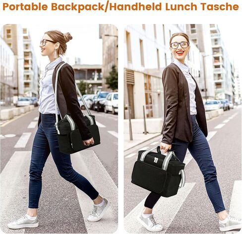 حقيبة مبردة معزولة لـ 24CAN (15L) ، كيس حراري قابل لإعادة الاستخدام ، منظم كيس برودة قابل للتجميد قابل للتجميد مع النساء القابل للتعديل للنساء المكتبي عمل نزهة الشاطئ ، الأسود in Kuwait