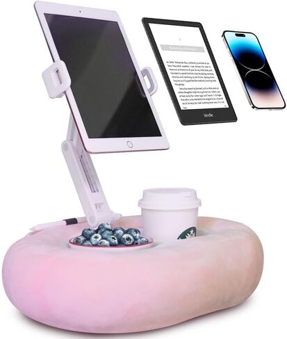 NKV Tablet Kindle Stand Pillow ، للأريكة والسرير والمكتب-Dock ناعم وسادة متوافقة مع 4.7 "-15.6" الهاتف/Kindle ، الكمبيوتر اللوحي ، القارئ الإلكتروني ، الوردي in Kuwait