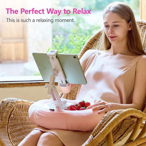 NKV Tablet Kindle Stand Pillow ، للأريكة والسرير والمكتب-Dock ناعم وسادة متوافقة مع 4.7 "-15.6" الهاتف/Kindle ، الكمبيوتر اللوحي ، القارئ الإلكتروني ، الوردي in Kuwait
