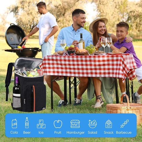 Camping Cooler Backpack 25 Cans, Leak Proof Insulated Thermal Bag, Beach Travel Picnic Lunch Backpack for Men Women in Saudi Arabia