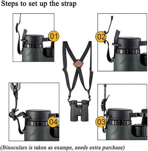 X-Shaped Harness Strap Adjustable Binocular Carrier Elastic Durable Shoulder Straps Optics Accessories for Binoculars and Camera in Saudi Arabia