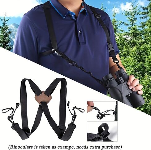 X-Shaped Harness Strap Adjustable Binocular Carrier Elastic Durable Shoulder Straps Optics Accessories for Binoculars and Camera in Saudi Arabia