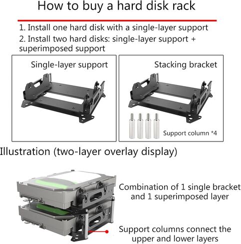 12cm Fan Hard Drive Bracket SSD 3.5 Inch Extended Multi-Layer Stacking Disk Bays Holder in Saudi Arabia