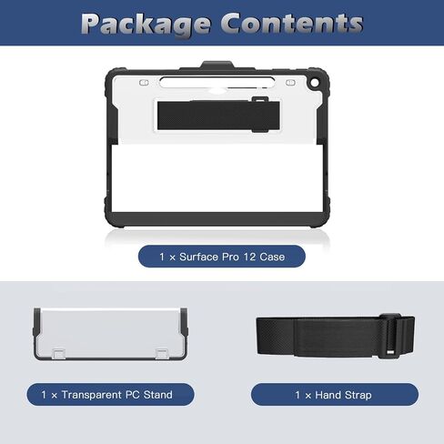 علبة Moko لـ Microsoft Surface Pro 12 Incs 2025 ، غطاء وقائي شفاف شديد مع Kickstand & Pen Multi-algan in Saudi Arabia