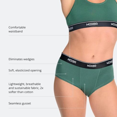 Woxer Womens Boxer Briefs Underwear, Classic Brief Style Boyshorts Panties, Soft Anti-Chafing, No Roll Inseam in Kuwait
