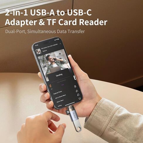 Mcdodo USB to USB-C Adapter with Micro SD Card Slot,TF Card Reader Type-C to USB 3.0 OTG Adapter Support Camera Mouse Keyboard Connect U Disk,Fit iPhone 16 15 MacBook iPad Galaxy in Saudi Arabia