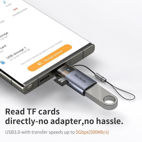 Mcdodo USB to USB-C Adapter with Micro SD Card Slot,TF Card Reader Type-C to USB 3.0 OTG Adapter Support Camera Mouse Keyboard Connect U Disk,Fit iPhone 16 15 MacBook iPad Galaxy in Saudi Arabia
