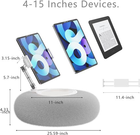 كابكون وسادة الكمبيوتر اللوحي موقف لـ Kindle ، 360 ° حامل الهاتف القطب الألمنيوم القابل للتعديل مع نسيج أفخم ناعم لـ 4.7 "-13". in Kuwait