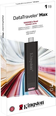 Kingston USB DT MAX 1TBTYPE C 3.2 GEN 2 القراءة: 1000 ميغابايت/ثانية الكتابة: 900 ميجابايت/ثانية (DTMAX/1TBCR) in Saudi Arabia