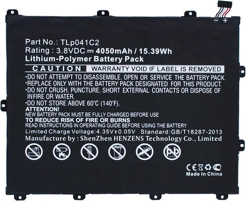 Synergy Digital Tablet Battery, Compatible with Alcatel TLp041C2 Tablet, (Li-Pol, 3.8V, 4050mAh) Ultra High Capacity, Replacement for Alcatel TLp041C2 Battery in Saudi Arabia