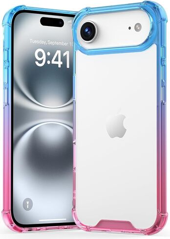 متوافق مع Aphone Air Case لطيف التدرج الواضحة المقاومة للخدش الخلفية مقاومة الصدمات Cove 6.5 بوصة ، واضحة البلورة in Kuwait