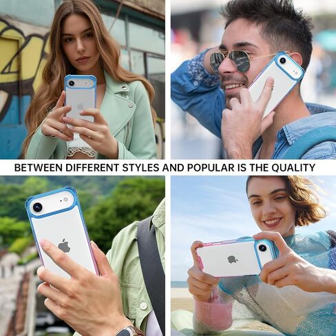 متوافق مع Aphone Air Case لطيف التدرج الواضحة المقاومة للخدش الخلفية مقاومة الصدمات Cove 6.5 بوصة ، واضحة البلورة in Kuwait