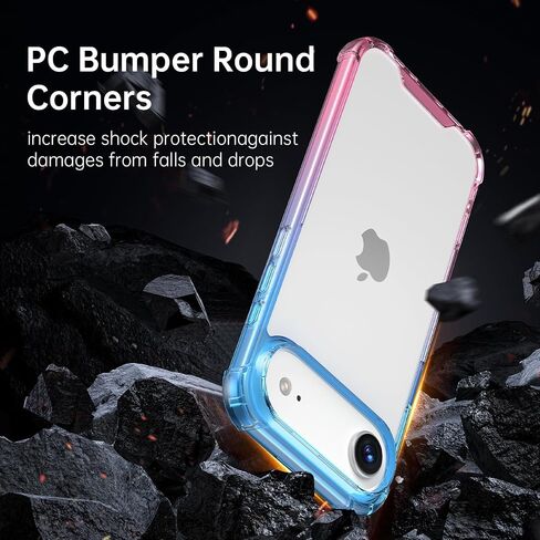 متوافق مع Aphone Air Case لطيف التدرج الواضحة المقاومة للخدش الخلفية مقاومة الصدمات Cove 6.5 بوصة ، واضحة البلورة in Kuwait
