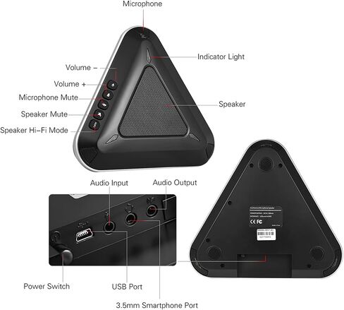 MST - A1S USB Video Conference Microphone Speakerphone 360° Audio Pickup Support Skype MSN QQ for Computer Mobile Phone in Saudi Arabia