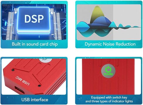 ميكروفون USB ، ميكروفون قناة مزدوج قناة 2CH مع مسافة بيك آب 360 درجة من شريحة إلغاء الضوضاء في كل مكان لمكالمات فيديو كمبيوتر كمبيوتر محمول (رمادي نيزك) in Kuwait