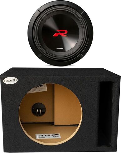 Alpine R2-W10D4 R Series 10 Dual 4-Ohm Subwoofer with SoundBox E Series Single 10-Inch Vented Subwoofer Enclosure Bundle in Saudi Arabia