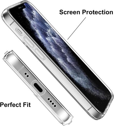 غطاء المصد من الهاتف الخلوي inf متوافق مع iPhone 13 ، غطاء الهاتف المحمول Sworkproof Soft Soft مع زوايا مقوى ، حالة حماية غير صفراء مضادة للخلع (شفافة) in Saudi Arabia