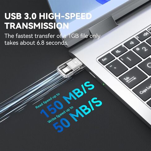 محرك إبهام USB-C 64 جيجا بايت ، محرك أقراص إبهام عالي السرعة ، 2 في 1 ، محرك USB المحمول لنظام Android ، MacBook ، الكمبيوتر المحمول ، الكمبيوتر الشخصي ، اللوح-قذيفة معدنية متينة ، متوافقة مع USB-C و USB-A ، نقل البيانات السريعة in Kuwait