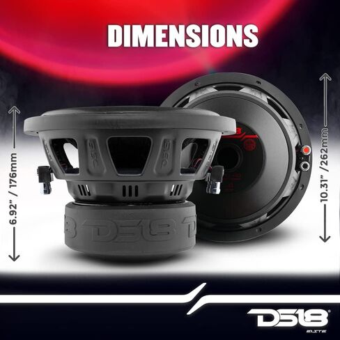 DS18 ZR10.4D 10" Car Subwoofer 1400 Watts Max Power 700 Watts RMS Dual Voice Coil 4-Ohm. Crip and Clear bass for Your Vehicle Sound System. Great Performance and High Durability in Saudi Arabia