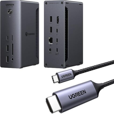 حزمة Ugreen Thunderbolt 4 Dock مع Ugreen USB C إلى HDMI Cable (4K@60Hz) 6.6ft in Saudi Arabia