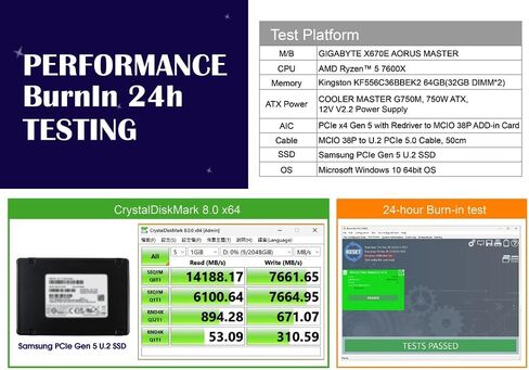 قم بتحسين اتصال البيانات باستخدام محول PCIe X4 Redriver إلى محول MCIO 38P PCIE Gen 5 - محول PCIe X4 عالي السرعة إلى MCIO 38P لتحسين الأداء in Saudi Arabia