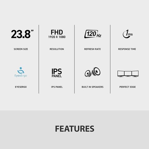 MSI Pro MP242A E2 24 بوصة IPS 1920 × 1080 (FHD) مراقبة ألعاب الألعاب ، 120 هرتز ، المزامنة التكيفية ، HDR Ready ، HDMI ، منفذ VGA ، منفذ العرض ، VESA قابل للترك in Kuwait