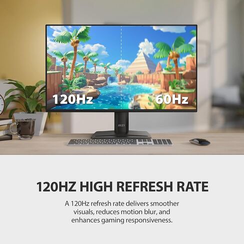 MSI Pro MP242A E2 24 بوصة IPS 1920 × 1080 (FHD) مراقبة ألعاب الألعاب ، 120 هرتز ، المزامنة التكيفية ، HDR Ready ، HDMI ، منفذ VGA ، منفذ العرض ، VESA قابل للترك in Kuwait