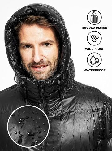 wantdo Men's Winter Coats Puffer Parka Jacket Warm Windproof Coat with Hood in Saudi Arabia