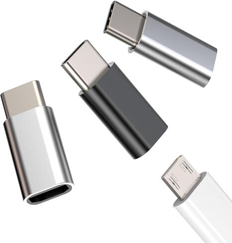 Micro USB أنثى أنثى USB C Male Adapter (3Pack) متوافق مع Samsung Galaxy Note S20 S21 S22 S23 Ultra Z Flip Plus Pixel لـ iPad Pro Air4 Android Charger Type-C Cordter Cordter in Kuwait