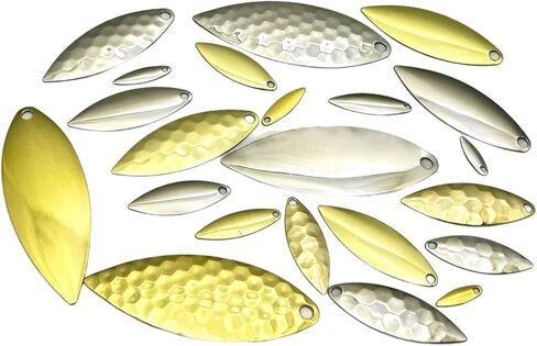 25 Pack Spinner Blades Willow Leaf Hex أو Smooth أو Brass أو Nickel Finish Erup in Saudi Arabia