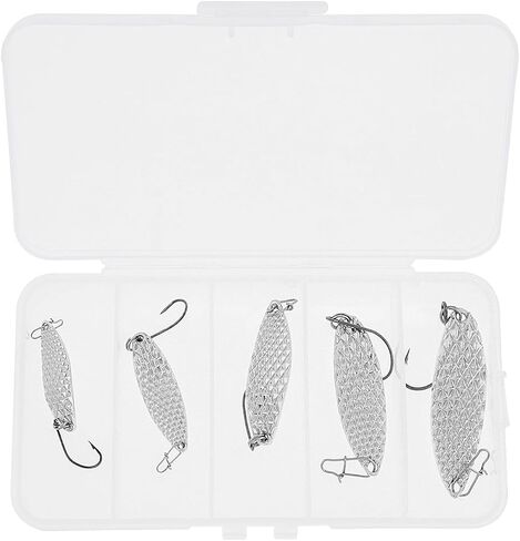 5pcs Metal Fishing Lures Spoon Spinner Baits, Hard Metal Fishing Lures Spinnerbait Sequins Spoons Hard Bait in Saudi Arabia