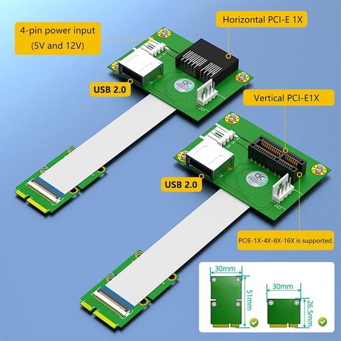 PCIE صغير إلى محول PCIEX1 64 جيجابت في الثانية التوافق العالي التوافق الأفقي/العمودي لأجهزة الكمبيوتر المحمولة والكمبيوتر الشخصي in Saudi Arabia