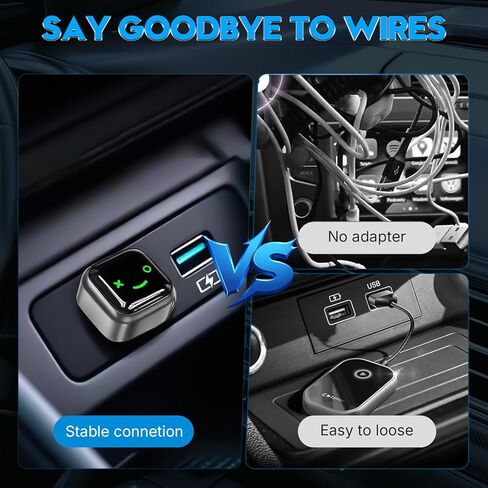 محول CarPlay اللاسلكي ، سلكي محول CarPlay اللاسلكي لل Carplay و Android Auto ، منفذ USB الحجم المصغر للسيارات 2016+ و IOS 10+/ Android 11+ 2025 ترقية. in Kuwait