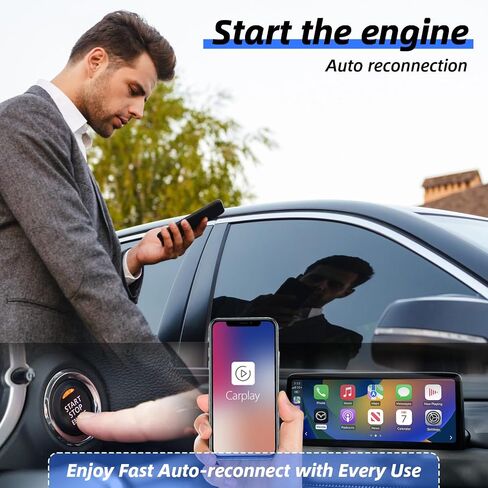 Wireless CarPlay Adapter, Converts Wired to Wireless for iPhone 10+, Supports Over 800 Car Models, Plug & Play CarPlay for Cars from 2017 & iOS 10+ in Saudi Arabia