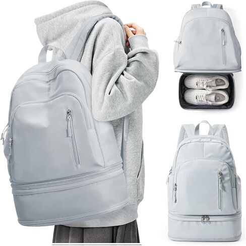 Small Black Gym Backpack for Women Men, Waterproof Gym Track Bag with Expandable Shoe Compartment, Lightweight Mini Casual Daypack Sports Back Pack for Travel Hiking Dance Yoga Fitness Track in Kuwait