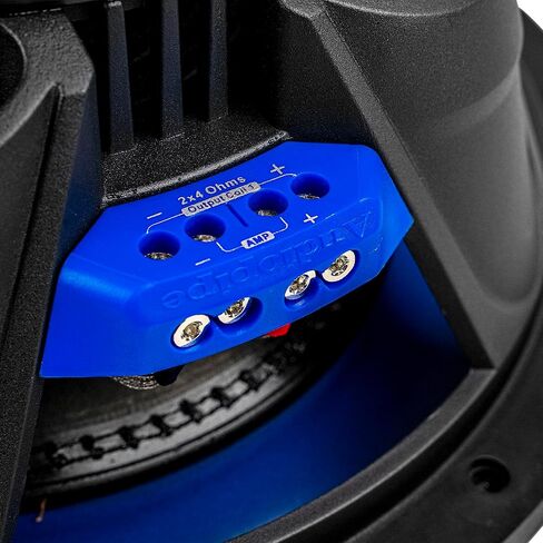 Audiopipe 2400 واط 12 بوصة مضخم الصوت (TXX-BDD4-12) ، مكدس رباعي ، طاقة عالية ، مخروط مخروطي الورق والألياف الزجاجية ، رغوة وسادة الهواء ، توصيل متعدد ، 2 * 4 أوم. in Saudi Arabia