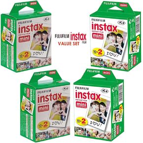 Fujifilm Instax Mini Twin Pack Picture Format Format Form ، مجموعة من 4 (80 طلقة) in Kuwait