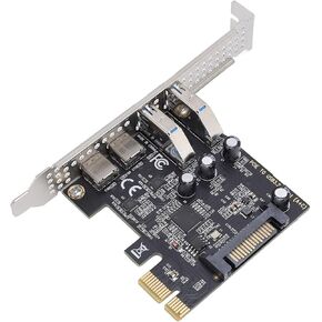 بطاقة توسيع Zunate PCIE USB مع منفذ النوع C ، واجهة USB 3.2 5 جيجابت في الثانية ، مزود طاقة SATA ، متوافق مع فتحات X1 X4 x8 x16 لخطوط سطح المكتب Linux in Kuwait