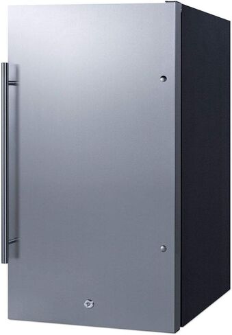 Summit Appliance SPR196OSADA Commercially Approved ADA Compliant ENERGY STAR Certified Outdoor Shallow Depth All-Refrigerator with Stainless Steel Door, Professional Handle, Black Cabinet and Lock in Kuwait