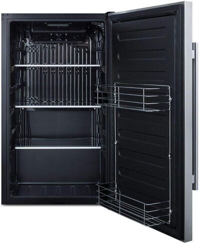 Summit Appliance SPR196OSADA Commercially Approved ADA Compliant ENERGY STAR Certified Outdoor Shallow Depth All-Refrigerator with Stainless Steel Door, Professional Handle, Black Cabinet and Lock in Kuwait