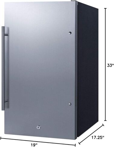 Summit Appliance SPR196OSADA Commercially Approved ADA Compliant ENERGY STAR Certified Outdoor Shallow Depth All-Refrigerator with Stainless Steel Door, Professional Handle, Black Cabinet and Lock in Kuwait