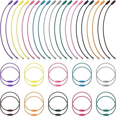 20 Pack Wire Keychain Cable Metal Wire Keychains 6 Inch Stainless Steel Colored Coated Keychain Cable Loops Connecter for Luggage ID Tags in Saudi Arabia