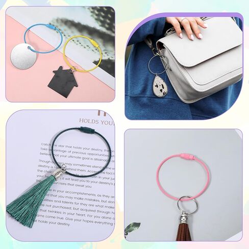 20 Pack Wire Keychain Cable Metal Wire Keychains 6 Inch Stainless Steel Colored Coated Keychain Cable Loops Connecter for Luggage ID Tags in Saudi Arabia
