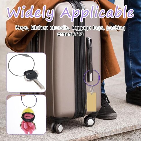 20 Pack Wire Keychain Cable Metal Wire Keychains 6 Inch Stainless Steel Colored Coated Keychain Cable Loops Connecter for Luggage ID Tags in Saudi Arabia